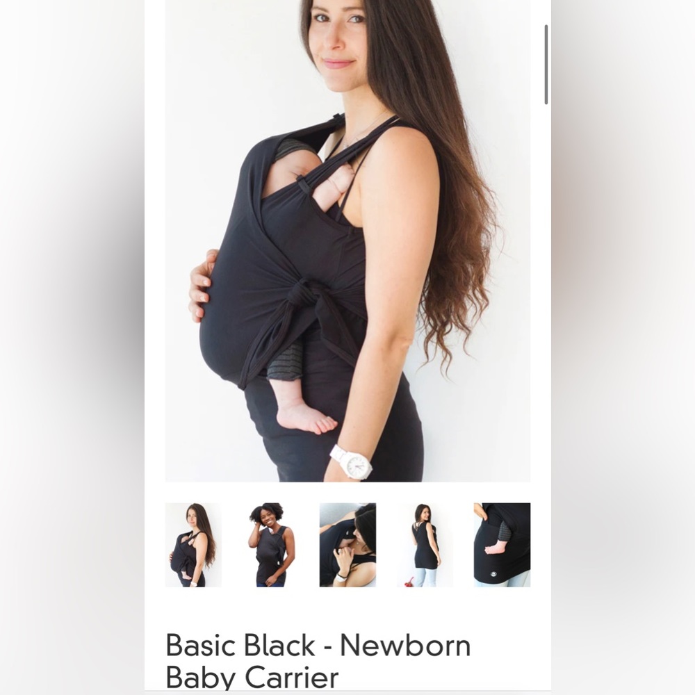 Nesting Days Newborn Carrier in black. Size small.